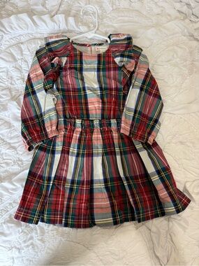Crewcuts Red Green Plaid Long-Sleeve Girls Dress